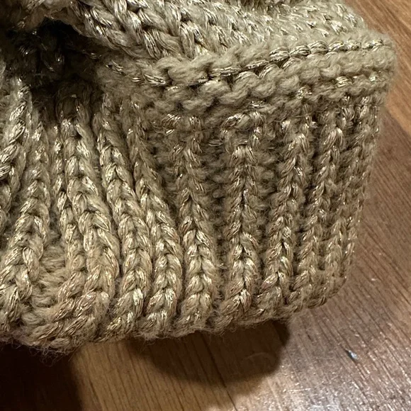 *last chance* C.C | Tan Knit Beanie with Metallic Accents + 2 winter hats - Picture 3 of 16